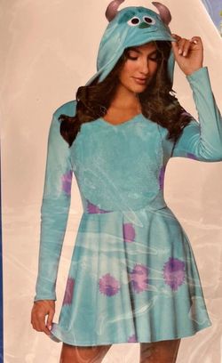 Disney Monsters Inc Adult SULLY Costume Dress Size Small Hooded Cosplay