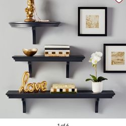 Pottery Barn Teen Emily & Meritt Black Wall Shelf