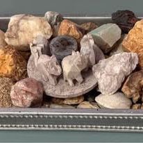 Real Stones Rocks Crystals Decorative Display Tray Elephant $30 for All