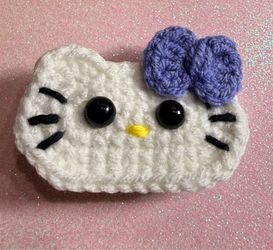 Kitty Purple Bow Hair Clip