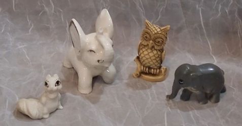 Set of 4 Small Animal Figurines