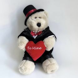 2002 Starbucks Bearista 18th Edition Be Mine Valentine’s Heart Tux Bear Plush 