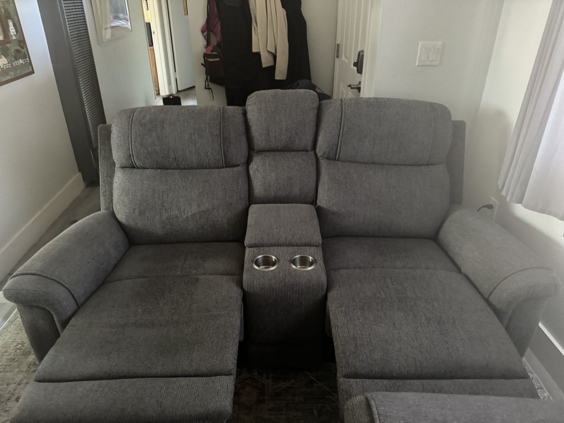 Recliner Love Seat With Cup Holders /Couch Set