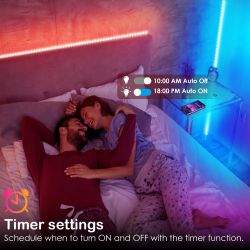 100ft RGB Color Changing  LED Strip Lights, Ultra Long Music Sync Timing LED Lights for Bedroom, Kitchen, Bar, Ceiling, Dorm Room Decor with Remote Co