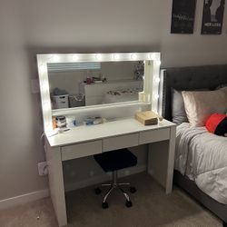 Large Vanity With Storage and Lights