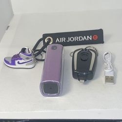 Lot of 3. Mini Keychain Charger., Sneaker Keychain Screen Cleaner