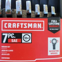 7pc Craftsmen Wrench Set With Reverse Ratching 