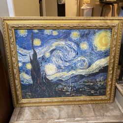 FRAMED PRINT-  TITLE: STARRY NIGHT,  ARTIST: VINCENT VAN GOGH
