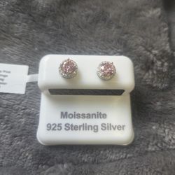 Sakura Pink Moissanite Earrings 