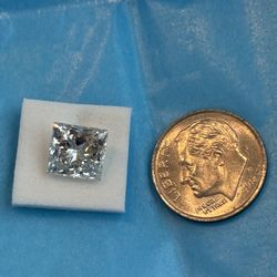 New Loose Certified 3.14 Carat Princess Cut Lab Diamond G VS1