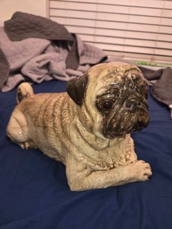The Townsends 1980 18" Pug Dog Figurine Vintage Statue