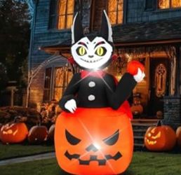 NEW 6FT Pumpkin Cat Airblown Inflatable