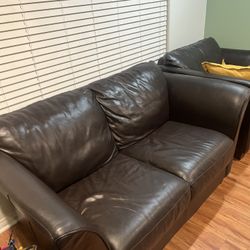 Real Leather Couches With Ottoman 