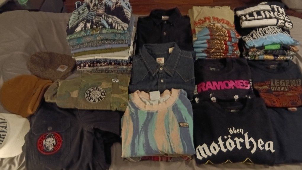 Reseller lot Mens Clothing Streetwear Punk Leather Casual Dress Indie Hipster Supreme