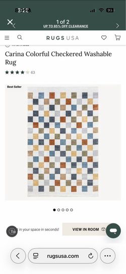 Colorful kids rug checkered