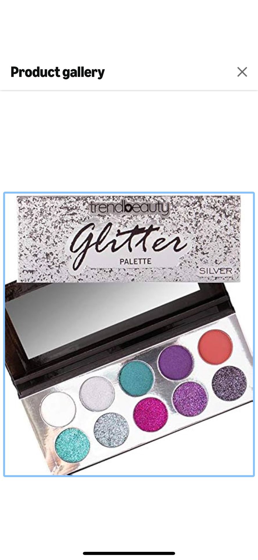 New Trend Beauty Silver Glitter Eyeshadow Palette