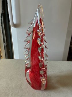 Solid Glass Hand Sculpted Tree