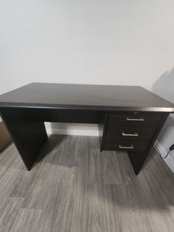 Dark Brown Office Desk with 3 Drawers