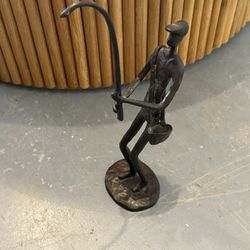 Brass Fisherman Sculpture 
