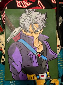 Hand Painted Dragon Ball Z Future Trunks Painting