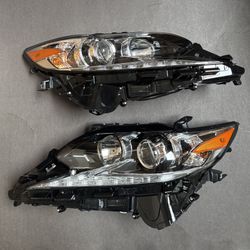 Pair Headlights Assembly 2016-2018 Lexus ES350 ES300H Halogen LED DRL Projector Headlamps  LH RH Side