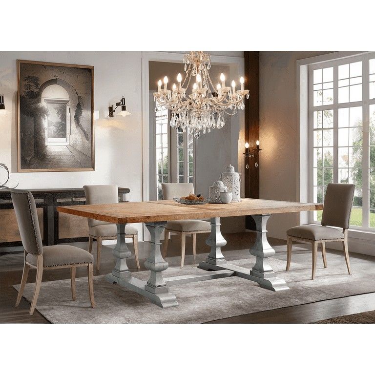 77” Large Solid Wood Dining Table for People, Rustic Farmhouse