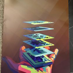 Poker Displate Metal Poster Rainbow Cards Colorful
