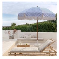 Navy Stripe Outdoor Umbrella 