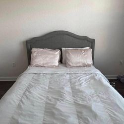 Gray Queen Bed and Matress 