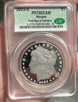 2023-S Morgan Silver Dollar Proof PR70 DCAM First Day of Delivery – GSI Graded