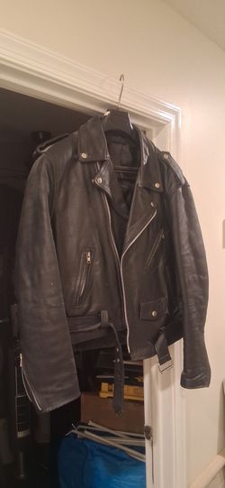 Small / Medium Motorcycle leather cruiser jacket protective gear