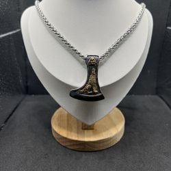 Viking Axe Double Chain Necklace