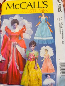 Adult Costume McCall’s M6629  Sizes Adult S-XL  Child 3-8 UNCUT