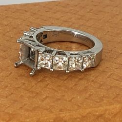 Platinum Semi Mount  Ring Size 5 1/4