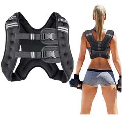 20 Lb Weighted Vest For Women And Men With Reflective Stripe And Double Adjustable Buckle Straps 