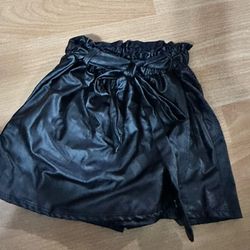 Kids Leather Style Black Skirt Size 7