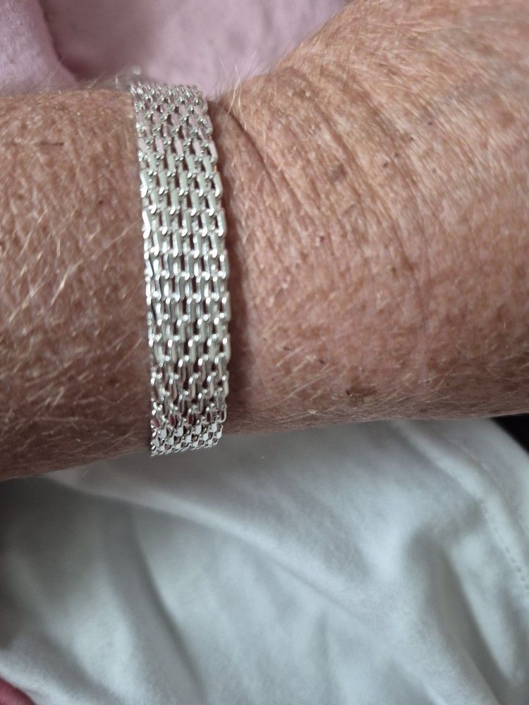 Sterling Silver Women Bracelet-adjustable