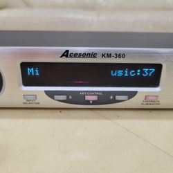 Acesonic Km-360 Professional Digital Mixer. Feedback eliminator, vocal eliminator, digital effect Processor, 5 band eq, 5 microphone inputs.