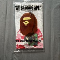 Bape Tee Pink Camo Bape Head Size M