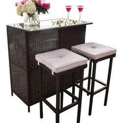 Outdoor Bar With Stools 