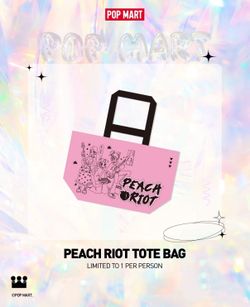 POP MART PEACH RIOT WOVEN TOTE NEW