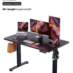 Height Adjustable Electric Standing Desk, 47.2 x 23.6 Inches Sit Stand up Office Desk (Black) 