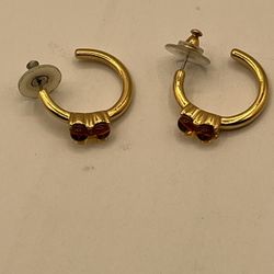 Charming Amber Hoop Earrings 
