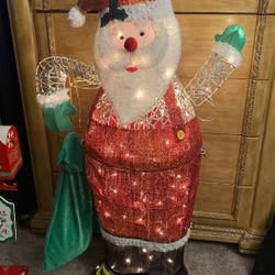 4 Ft Holiday Living ; Lighted Christmas Santa Claus Outdoor/indoor Decoration 