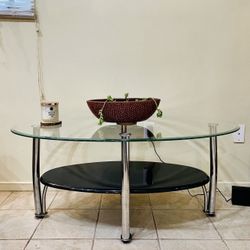 Ashley Dempsey Chrome/Glass Coffee Table