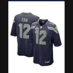 Seattle Seahawks Superbowl patch jersey 12 fan men small
