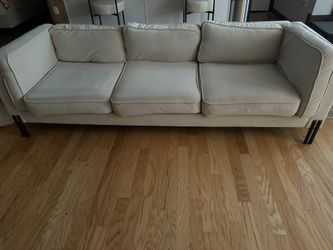 93 Inch Velvet Cream Couch