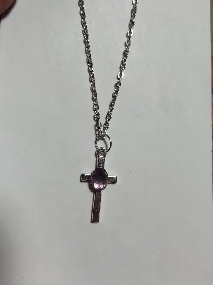 amethyst cross necklace 