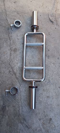 New Barbell Olympic Tricepsweight Bar Curl Bar with collars 2 inch solid.brand new in box