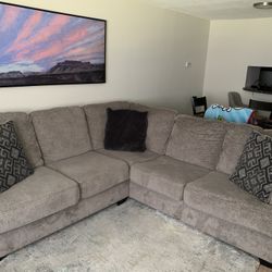 Brown microfiber couch 